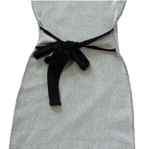 C/MEO Gray Mesh Cocktail Dress - One Shoulder w/ Bow Accent - Size Medium - Midi - Picture 9 of 13